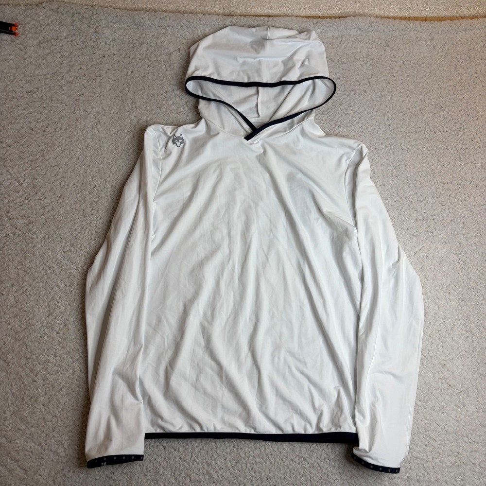 NEW Greyson Clothiers Colorado Hoodie Arctic White Navy Trim Mens Medium NWT